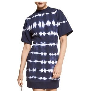 MICHAEL KORS MINI DRESS TIE-DYED SHORT SLEEVE ORGANIC COTTON TERRY WOMEN SIZE XS